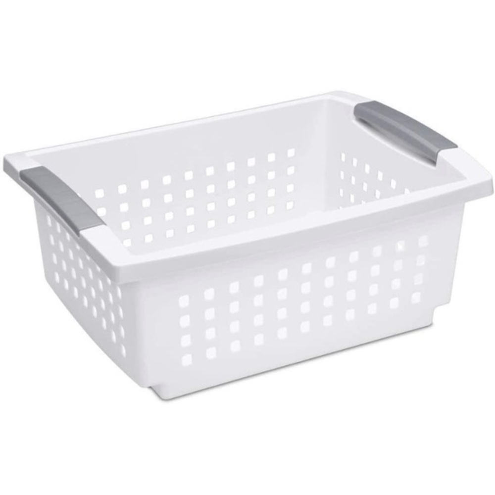 Sterilite Medium Stacking Storage Basket White NWT